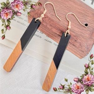 Two Tone Geometric Drop Earrings